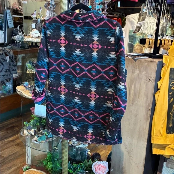 Aztec Patterned Blazer - Pink and Blue - Picture 5 of 5